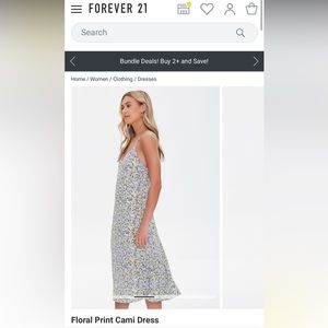 Forever 21 floral print midi dress, size medium